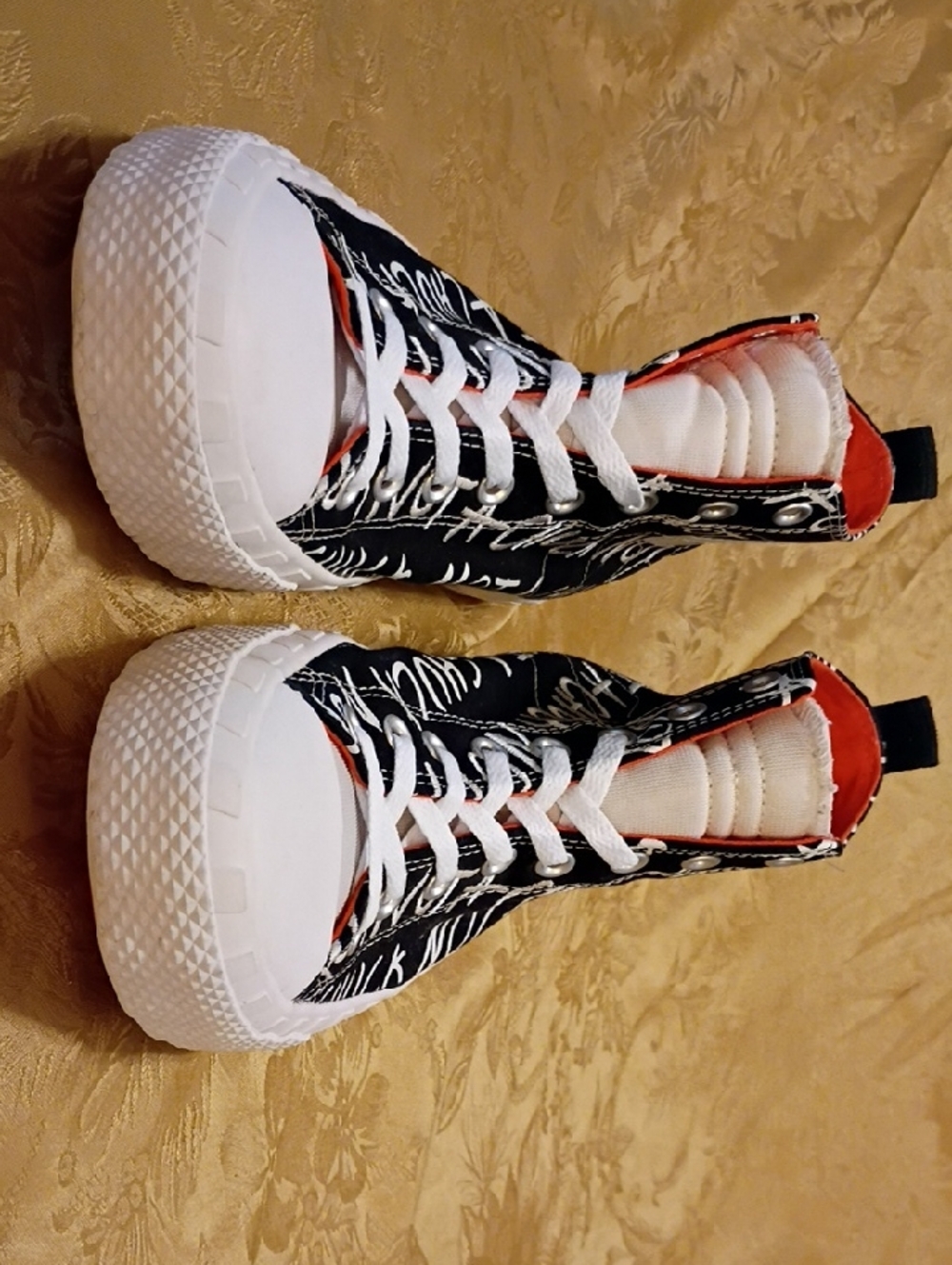 CONVERSE All Star Black High-Top Graffiti Embroidery Men's 10.0 Women's 12.0 - Picture 4 of 13